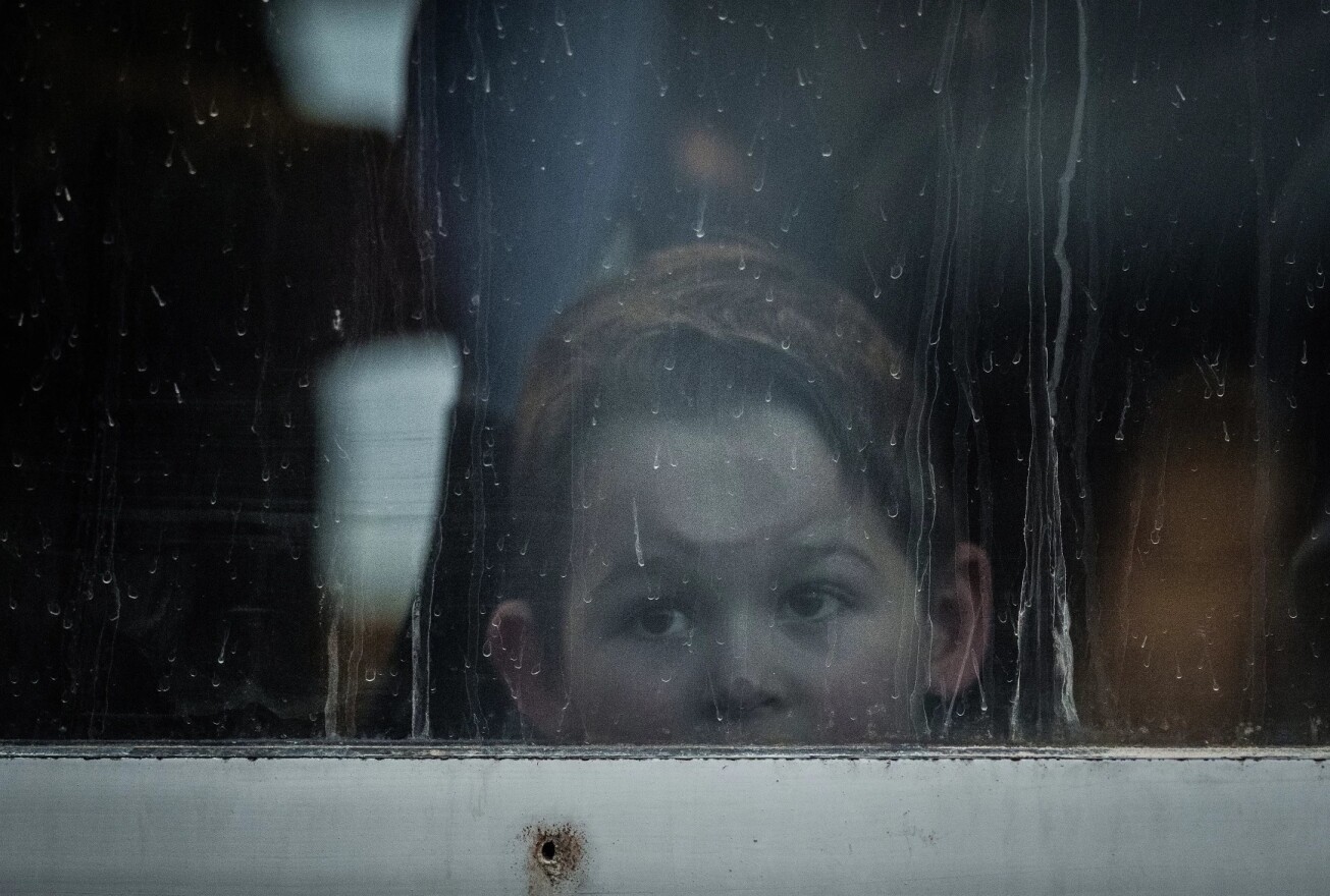 Refugee children fleeing Ukraine arrive in Hungary via humanitarian trains at the Zahony train station this week.